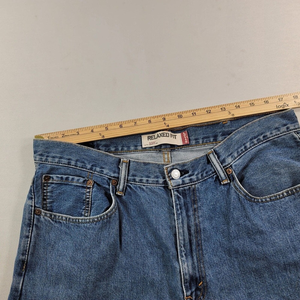 Levis 505 Jeans Mens 36x29 Blue Light Wash American Denim Straight Work - Picture 10 of 12
